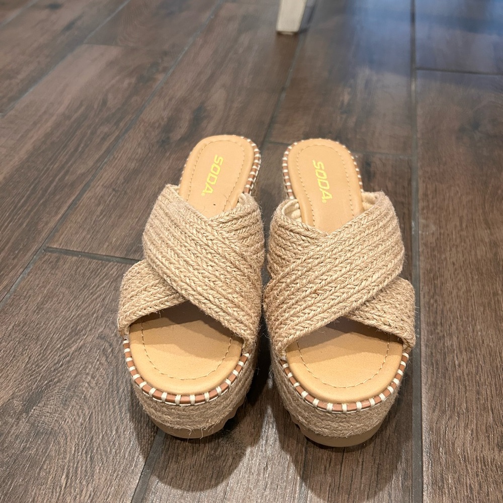 Soda Women's Beige Espadrille Sandals